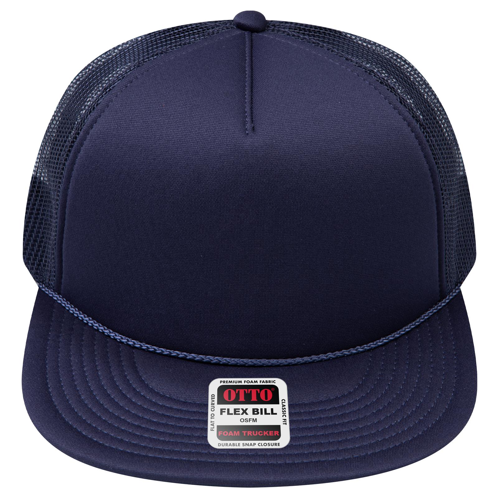Right View of 004 - Navy OTTO CAP "OTTO SNAP" 5 Panel Pro Style Mesh Back Trucker Snapback Hat