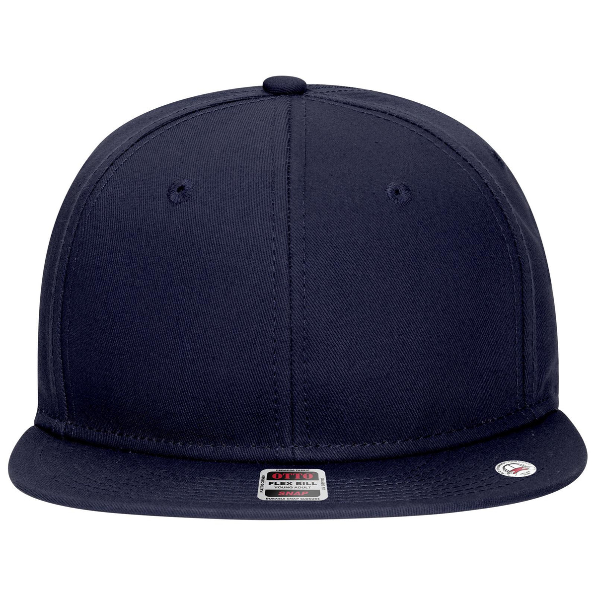 Front View of 004 - Navy OTTO CAP “OTTO SNAP” 6 Panel Pro Style Snapback Hat