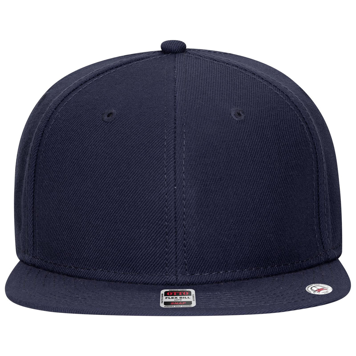 Front View of 004 - Navy OTTO CAP "OTTO SNAP" 6 Panel Pro Style Snapback Hat
