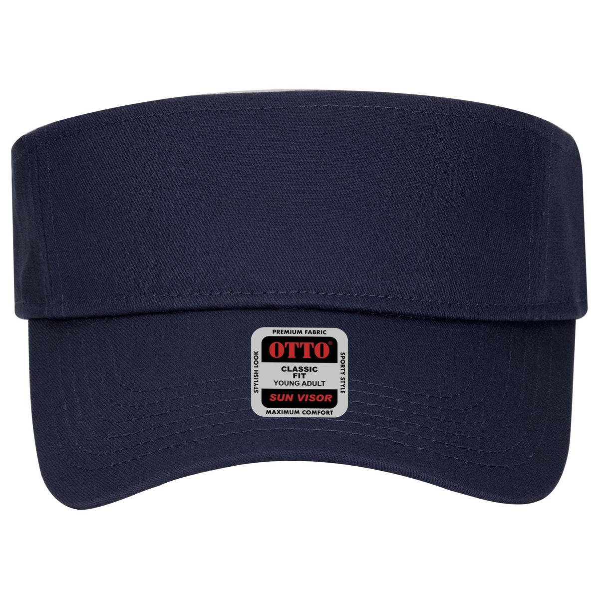 Front View of 004 - Navy OTTO CAP Sun Visor