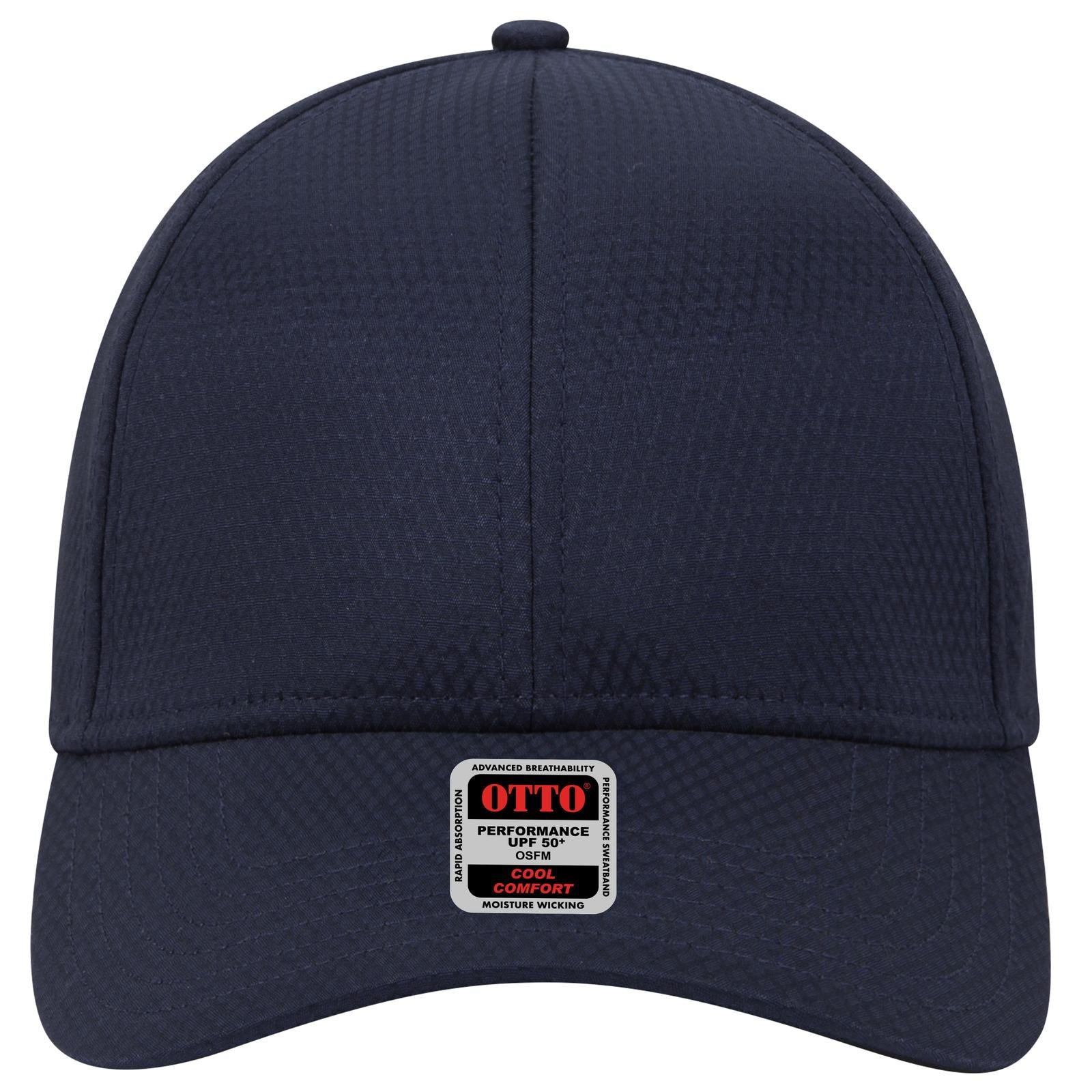 Front View of 004 - Navy OTTO CAP UPF 50+ 6 Panel Low Profile Baseball Cap