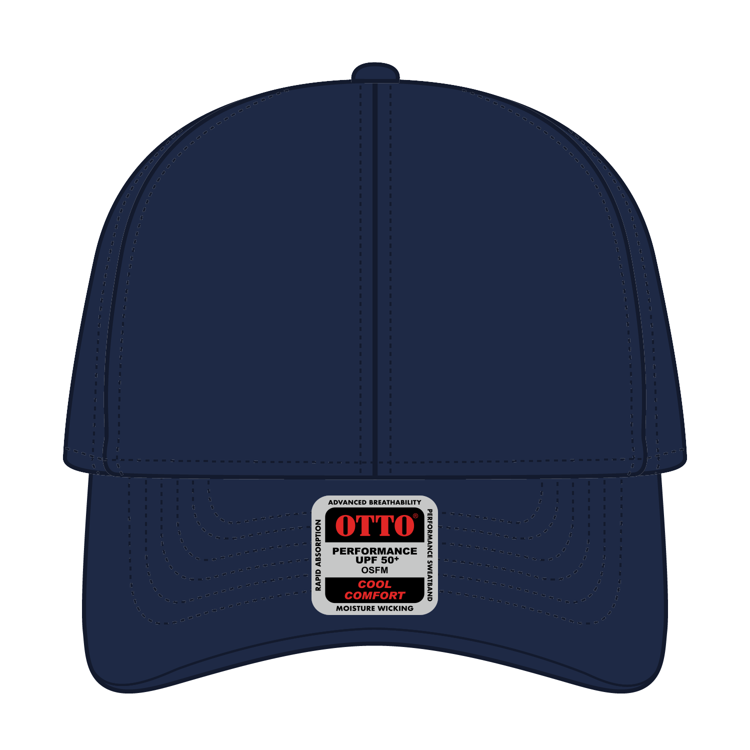 Front View of 004 - Navy OTTO CAP UPF 50+ 6 Panel Low Profile Baseball Cap