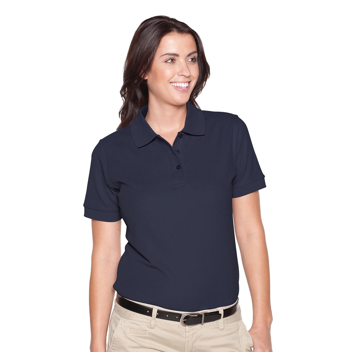 Front View of 004 - Navy OTTO Ladies' Premium Sport Shirt