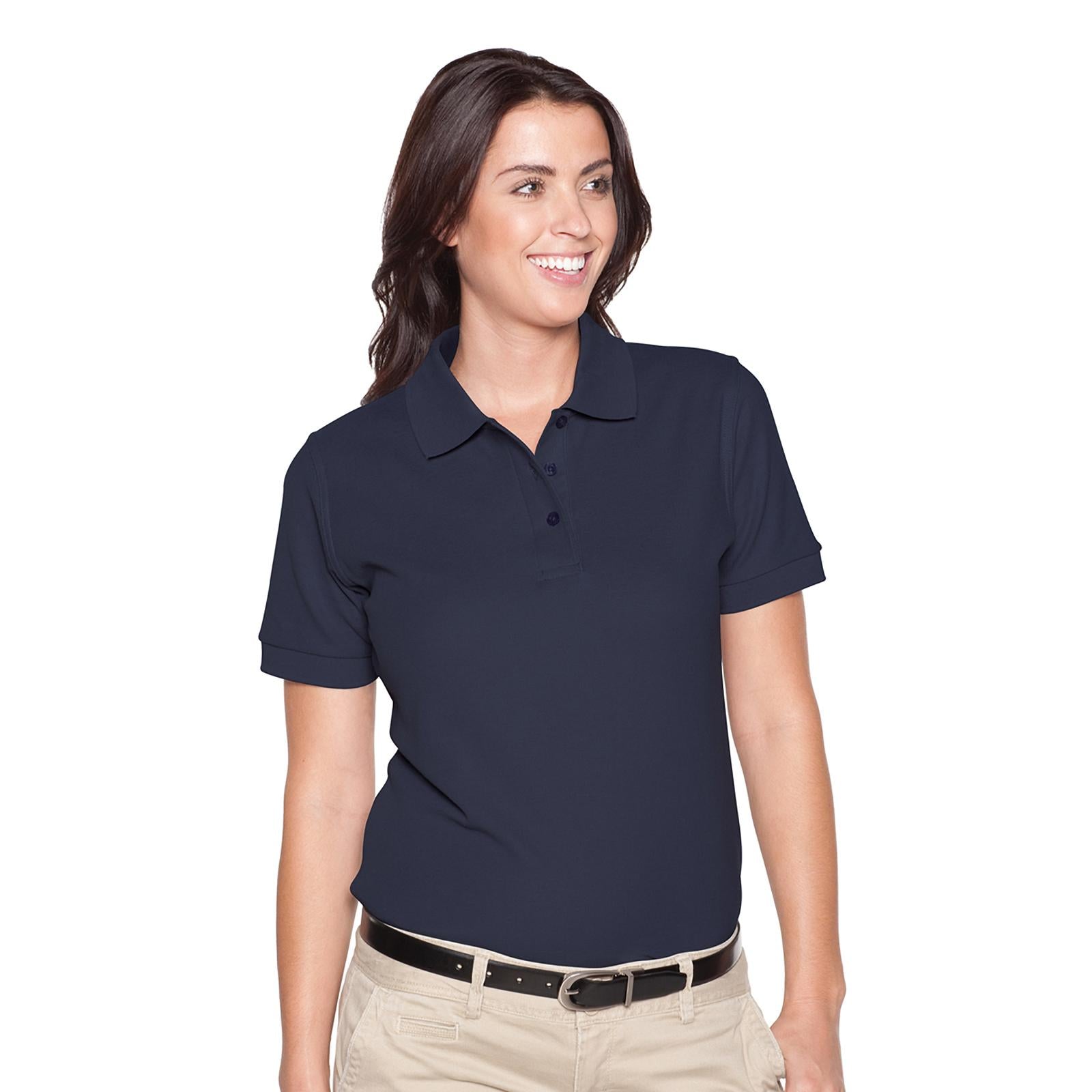 Front View of 004 - Navy OTTO Ladies' Premium Sport Shirt