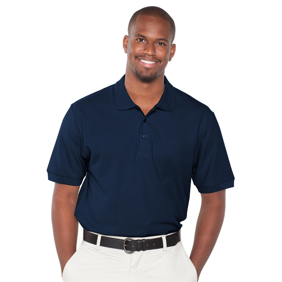Front View of 004 - Navy OTTO Men's Premium Sport Shirt