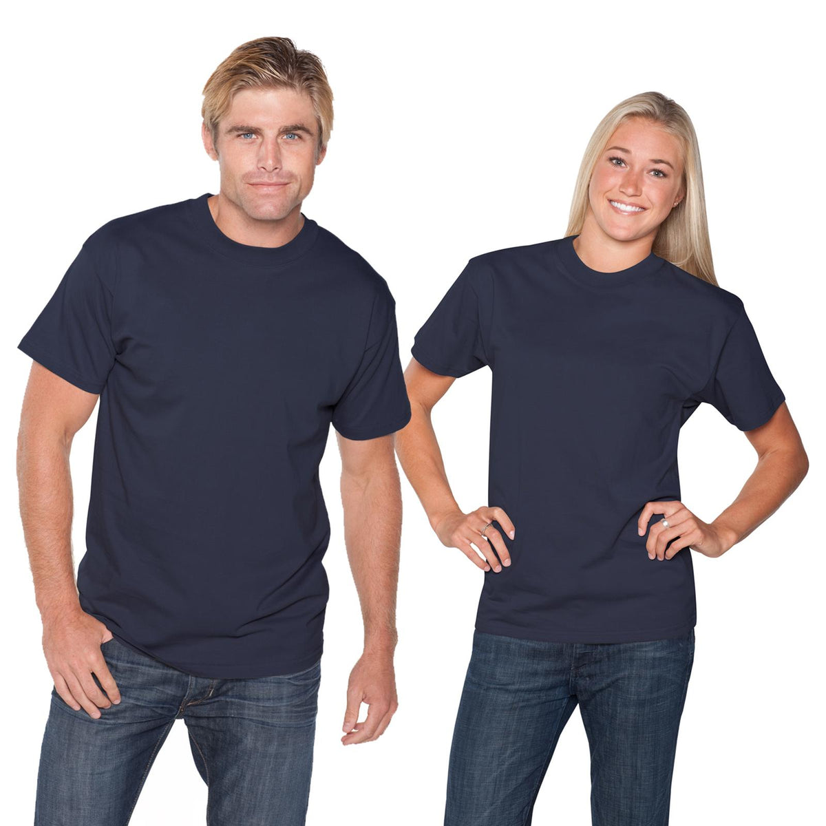 Front View of 004 - Navy OTTO Unisex Heavyweight Comfy Tee T-Shirt