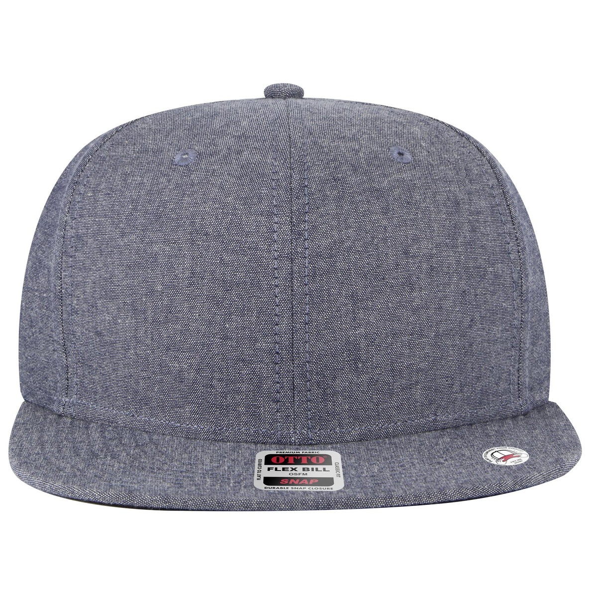 Front View of 004A - Navy OTTO CAP “OTTO SNAP” 6 Panel Pro Style Snapback Hat