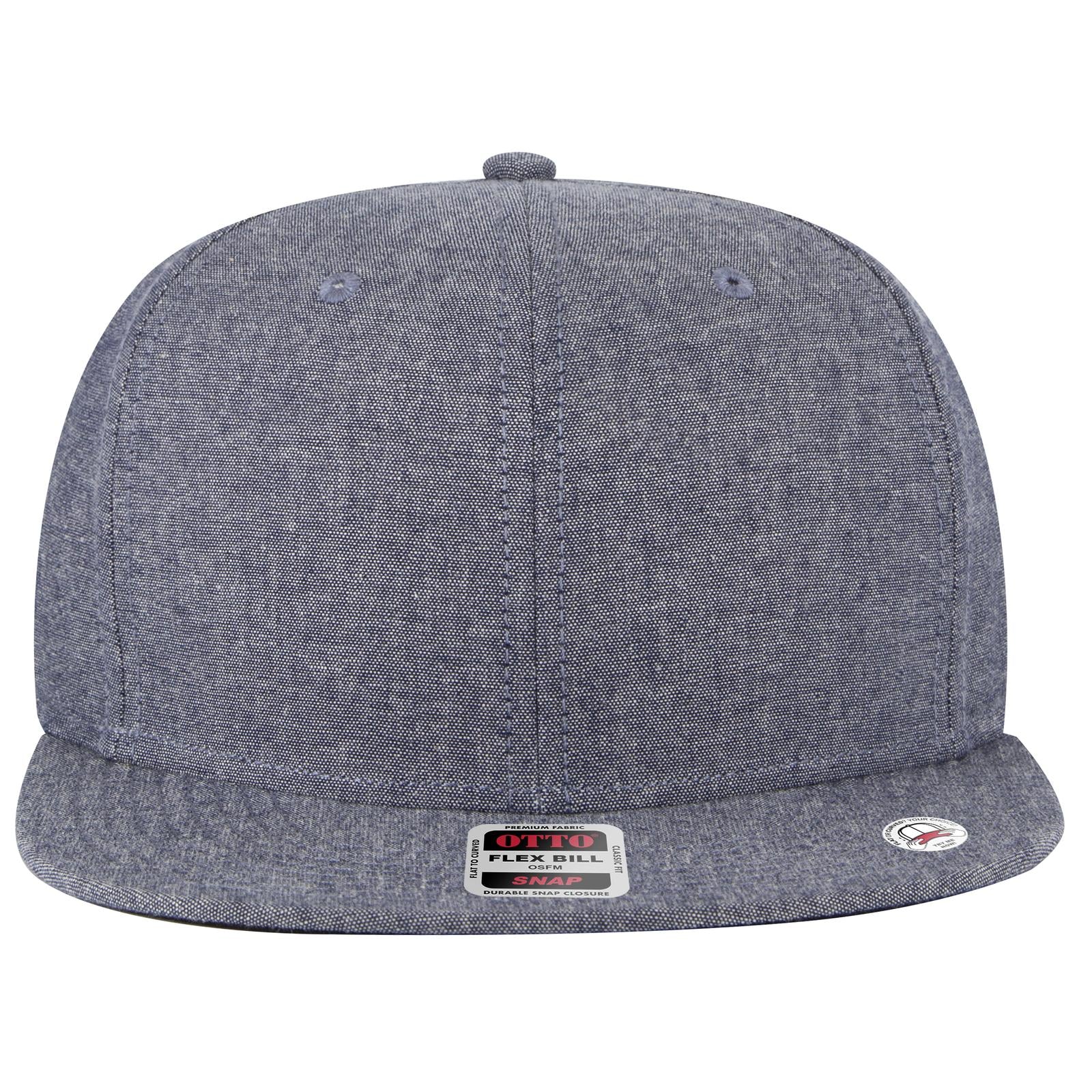 Front View of 004A - Navy OTTO CAP “OTTO SNAP” 6 Panel Pro Style Snapback Hat