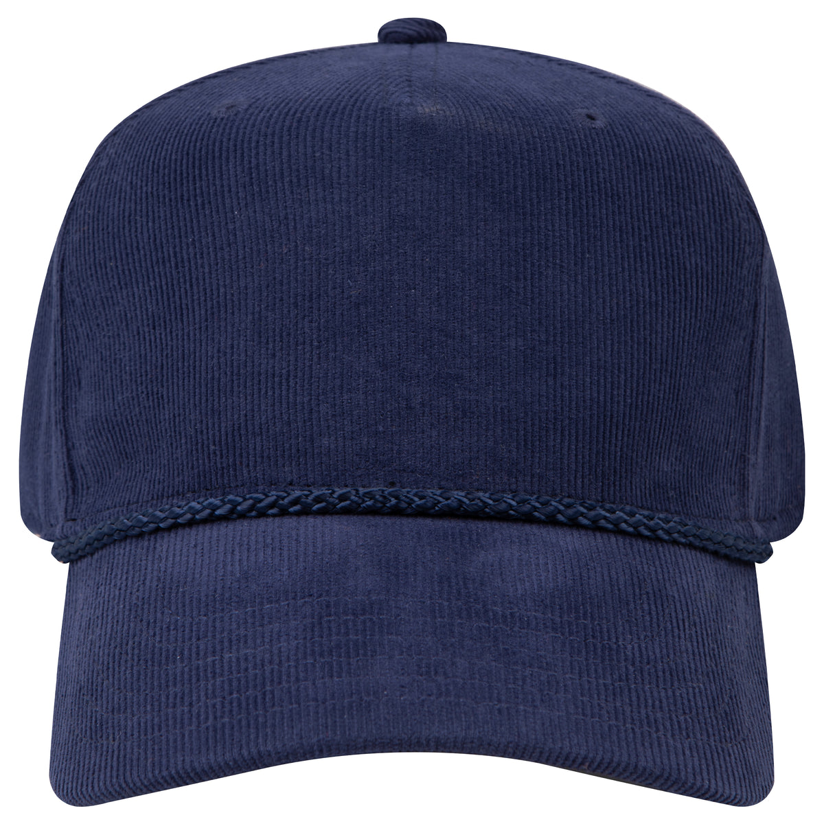 Front View of 004B - Nvy OTTO CAP 5 Panel Mid Profile Baseball Cap