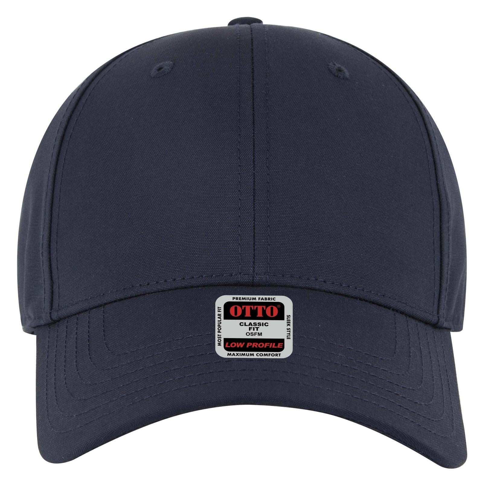 Front View of 004B - Nvy OTTO CAP 6 Panel Low Profile Baseball Cap