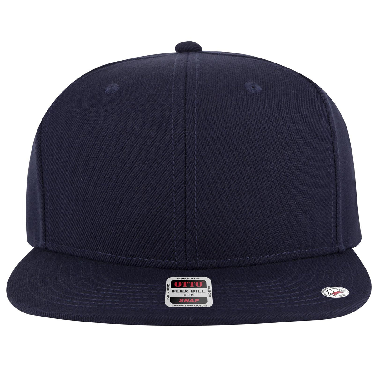 Front View of 004B - Nvy OTTO CAP "OTTO SNAP" 6 Panel Pro Style Snapback Hat
