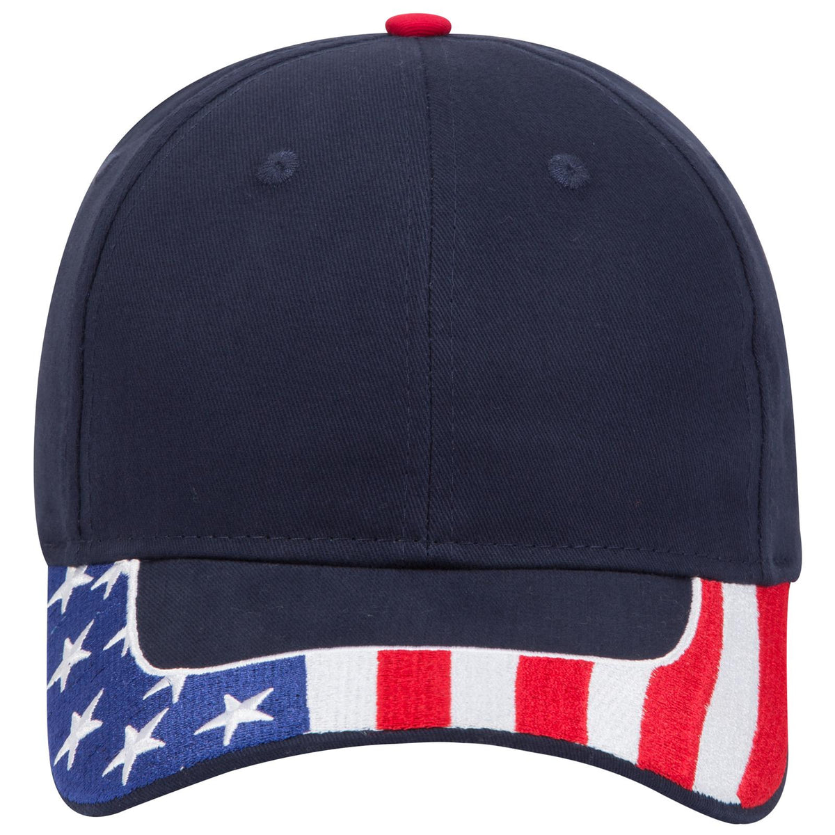 Front View of 004C - Navy OTTO CAP 6 Panel Low Profile Baseball Cap