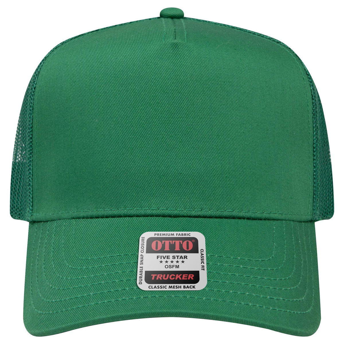 Front View of 005 - Kelly OTTO CAP 5 Panel Mid Profile Mesh Back Trucker Hat