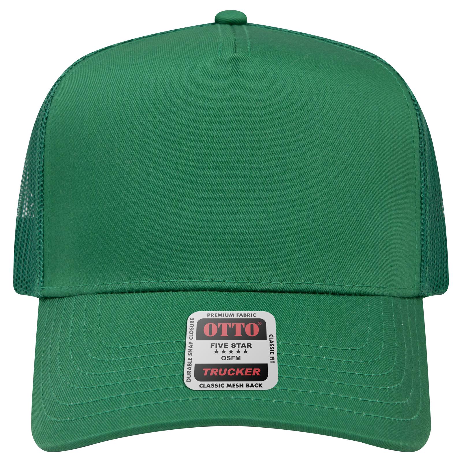 Front View of 005 - Kelly OTTO CAP 5 Panel Mid Profile Mesh Back Trucker Hat