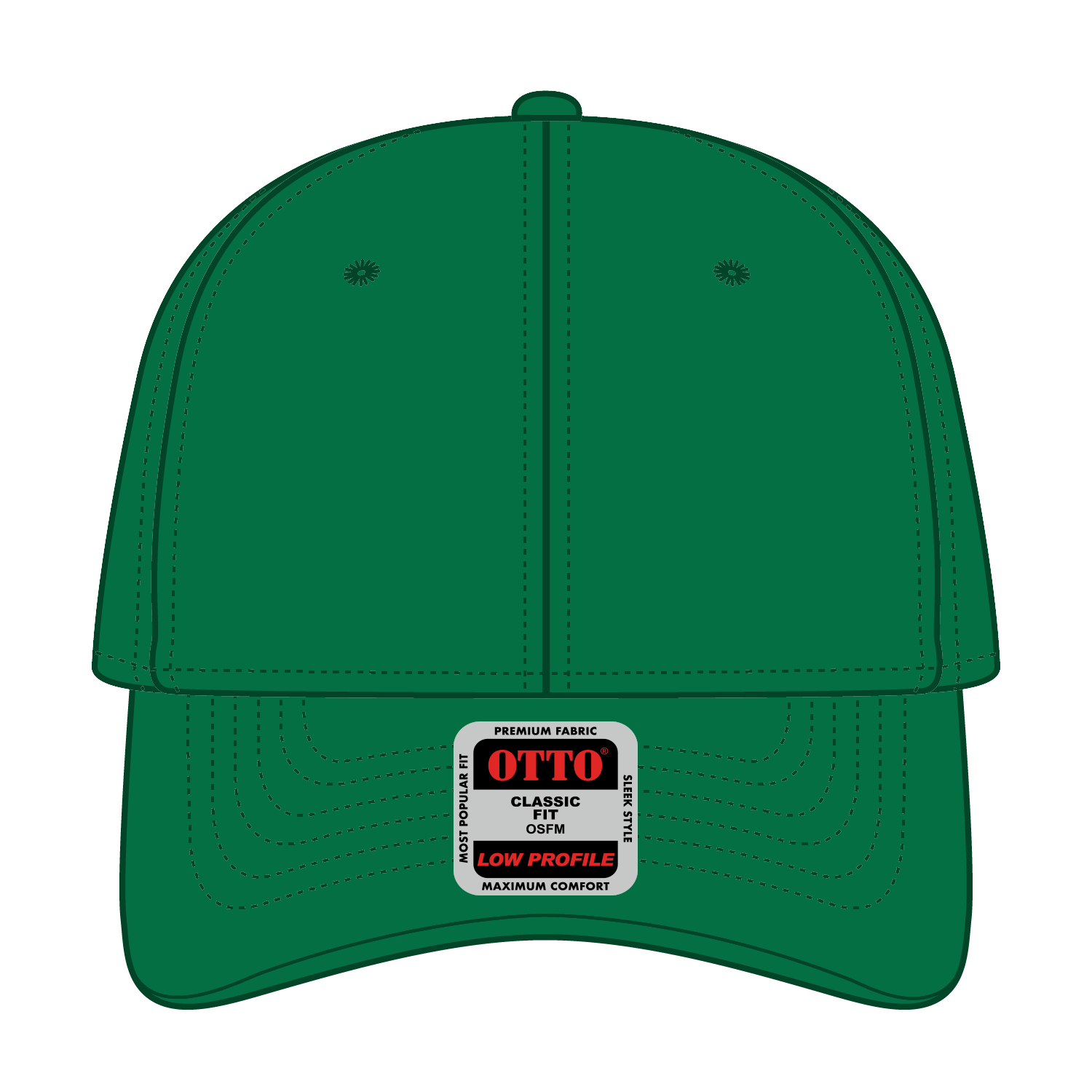 Front View of 005 - Kelly OTTO CAP 6 Panel Low Profile Baseball Cap