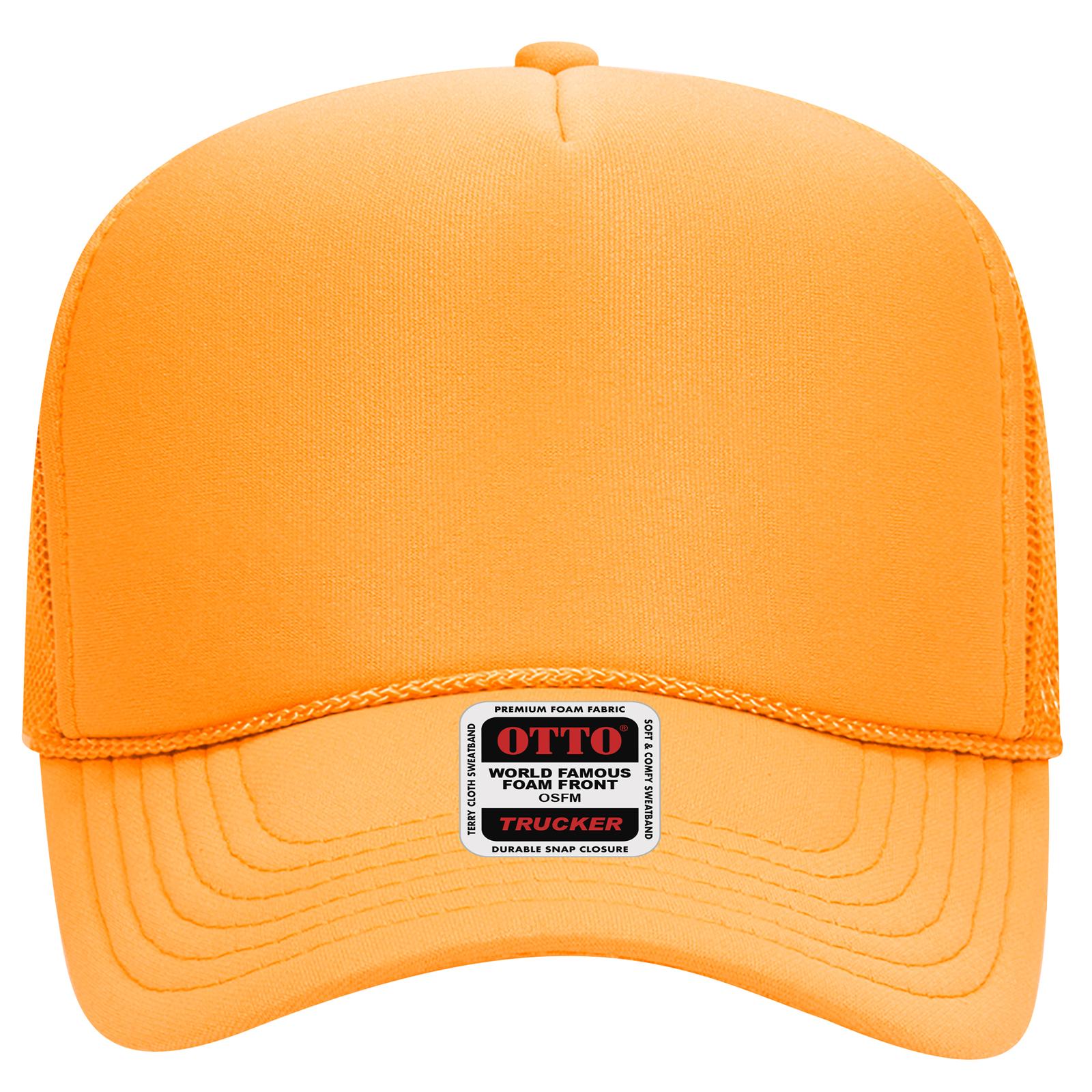Right View of 006 - Gold OTTO CAP 5 Panel Mid Profile Mesh Back Trucker Hat