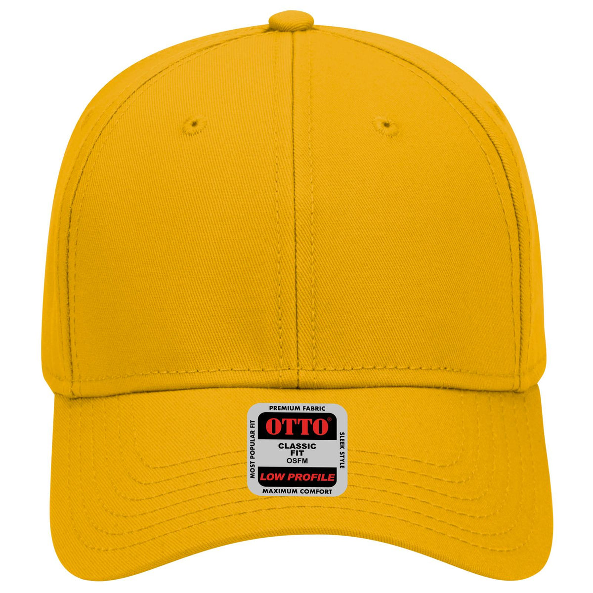Front View of 006 - Gold OTTO CAP 6 Panel Low Profile Baseball Cap