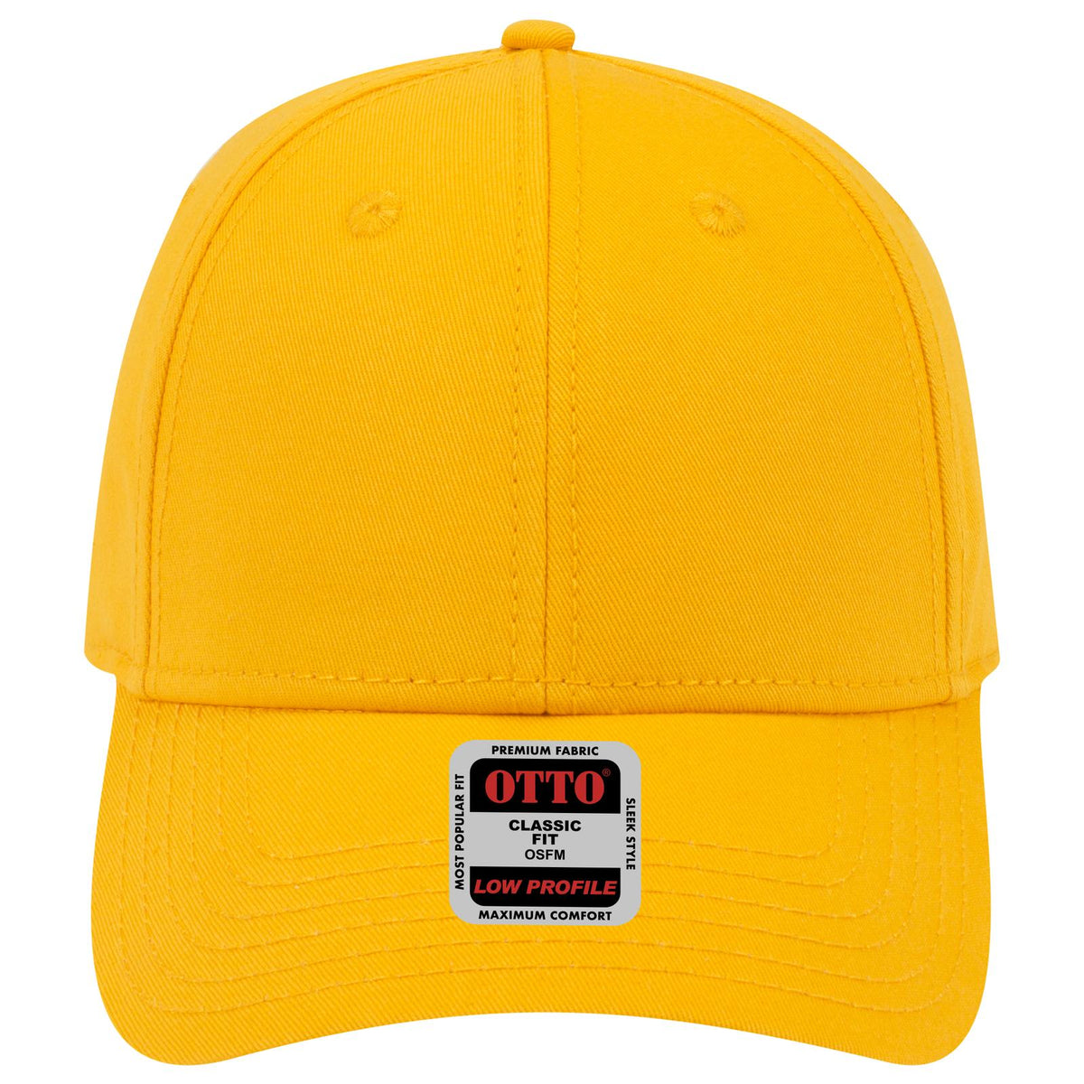 Front View of 006 - Gold OTTO CAP 6 Panel Low Profile Baseball Cap