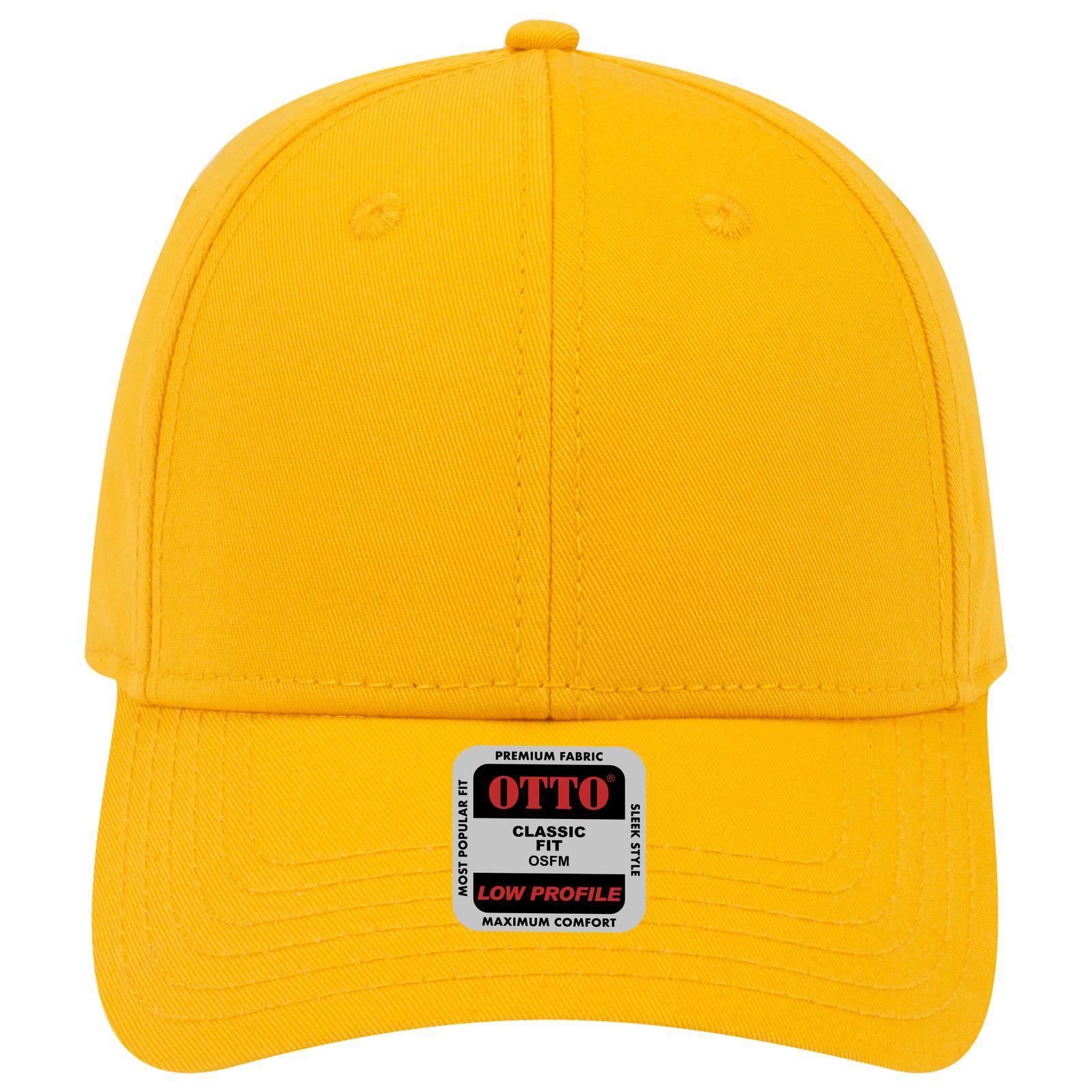Right View of 006 - Gold OTTO CAP 6 Panel Low Profile Baseball Cap