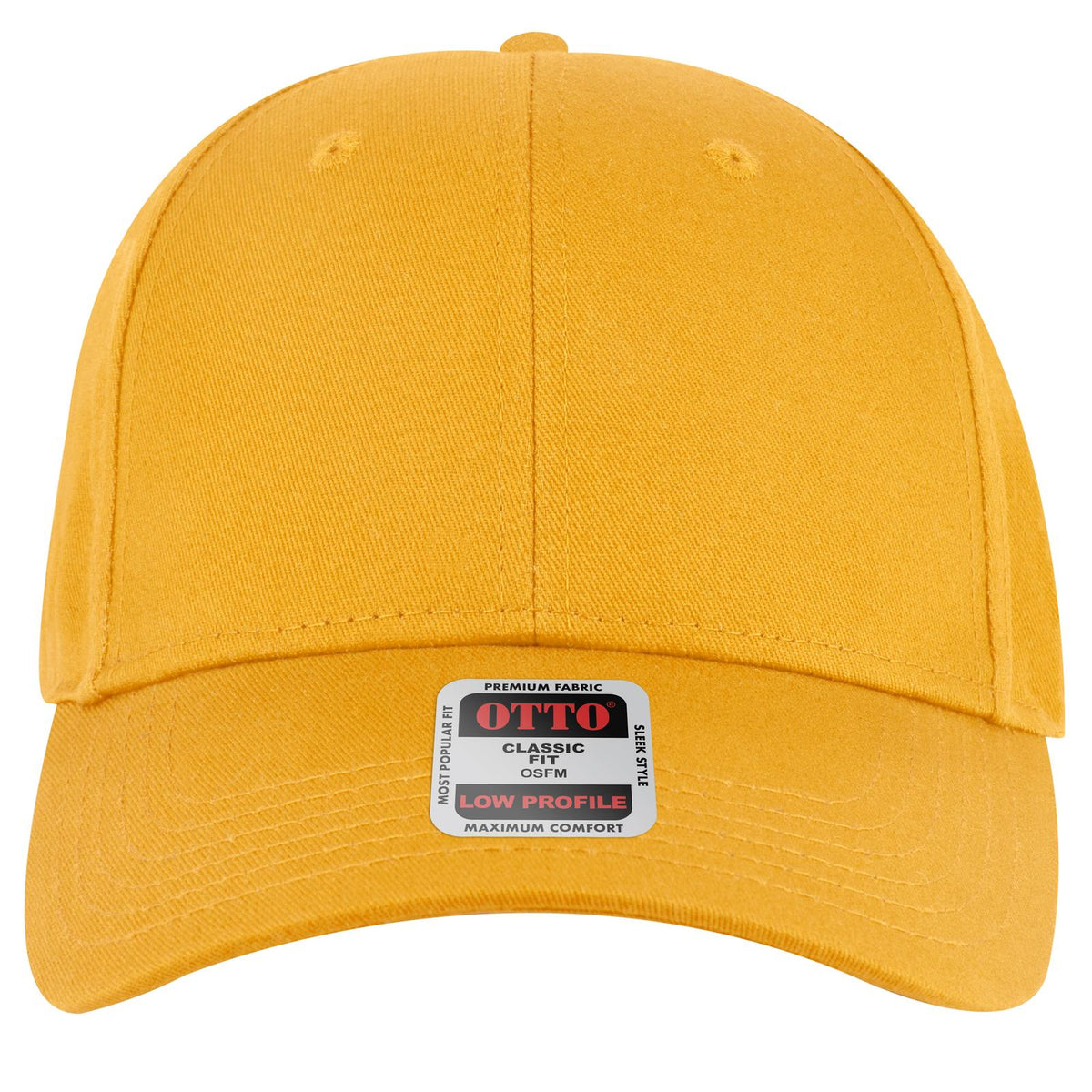 Front View of 006 - Gold OTTO CAP 6 Panel Low Profile Baseball Cap