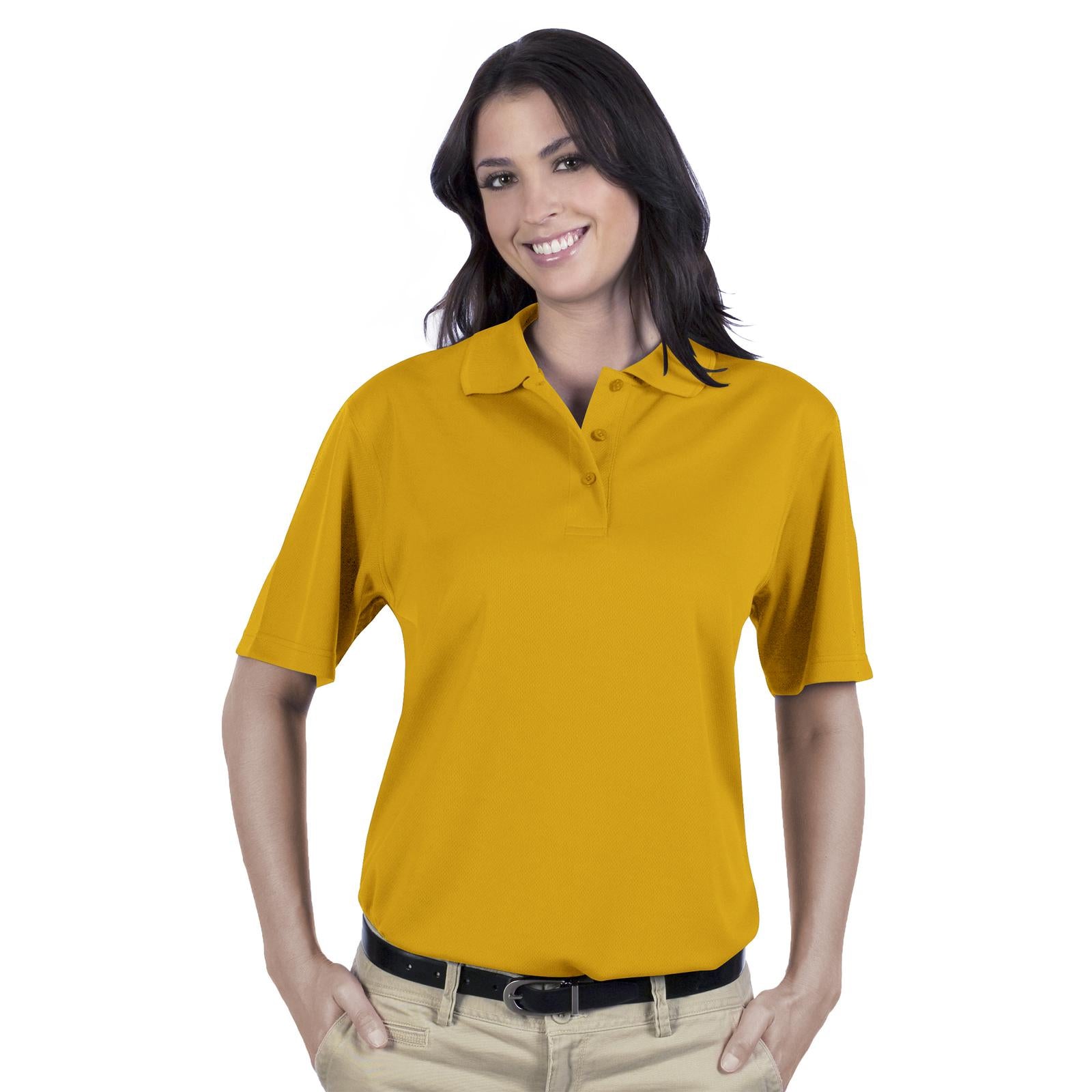 Front View of 006 - Gold OTTO Ladies' Performance Sport Shirt