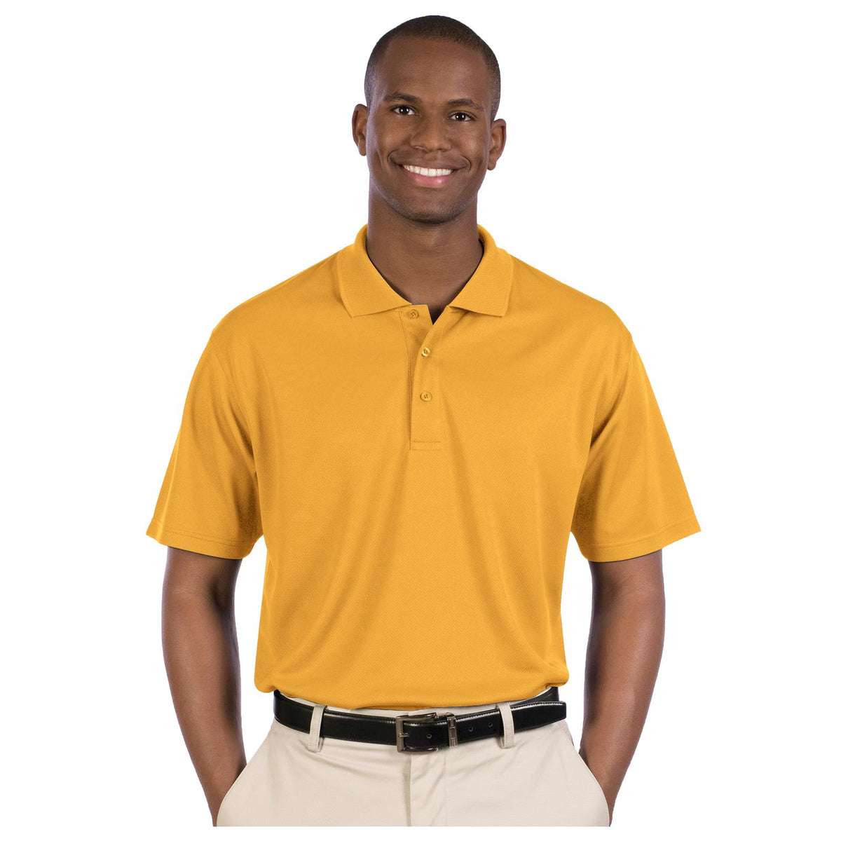Front View of 006 - Gold OTTO Men's Performance Sport Shirt