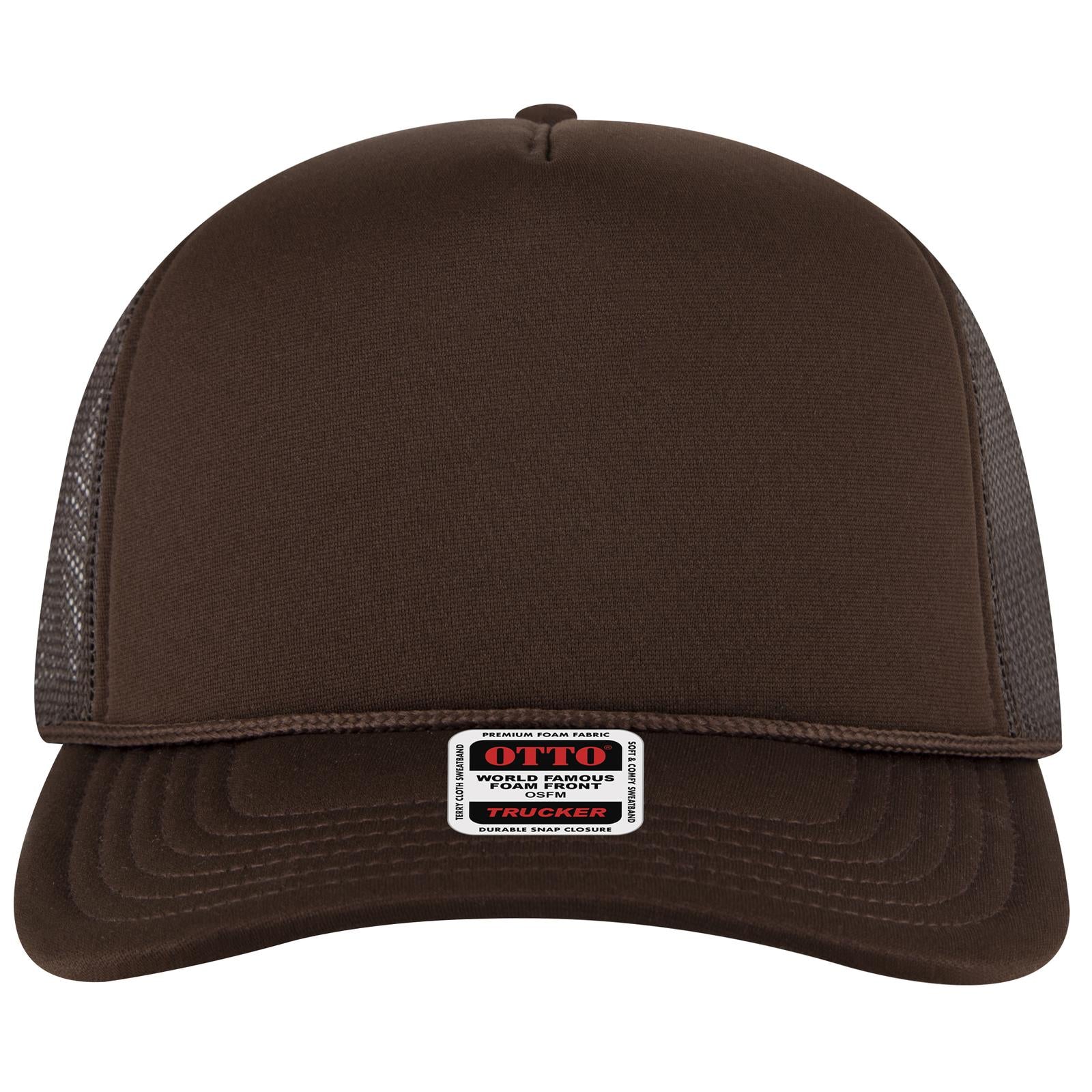 Right View of 007 - Brown OTTO CAP 5 Panel High Crown Mesh Back Trucker Hat