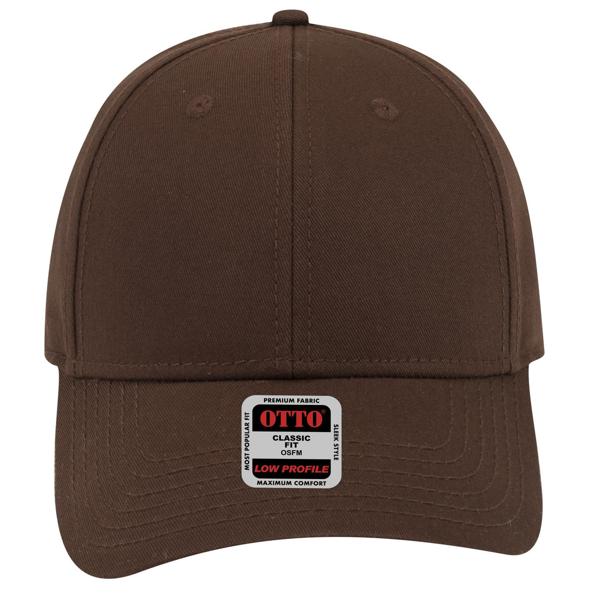 Front View of 007 - Brown OTTO CAP 6 Panel Low Profile Baseball Cap