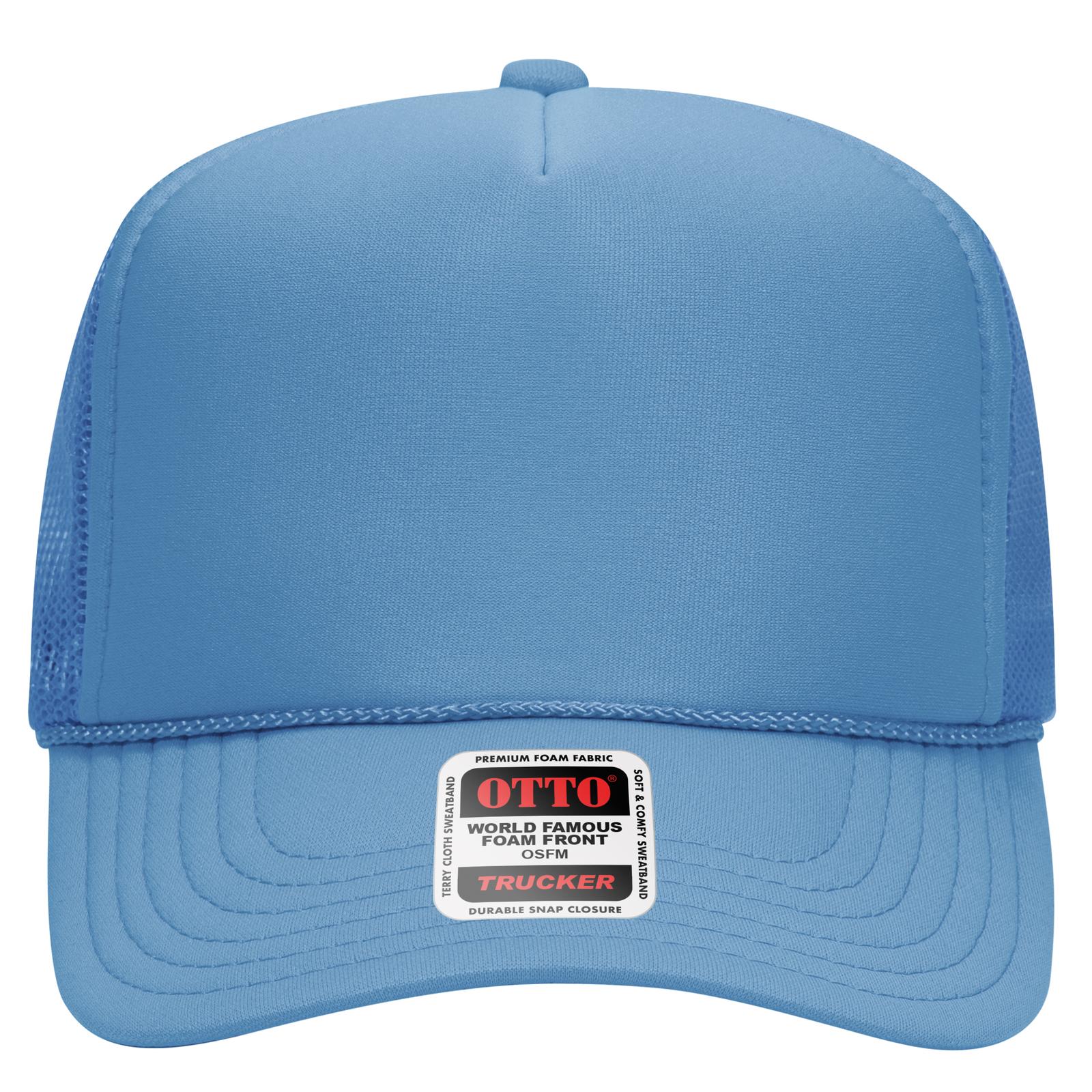 Right View of 008 - Col. Blue OTTO CAP 5 Panel High Crown Mesh Back Trucker Hat