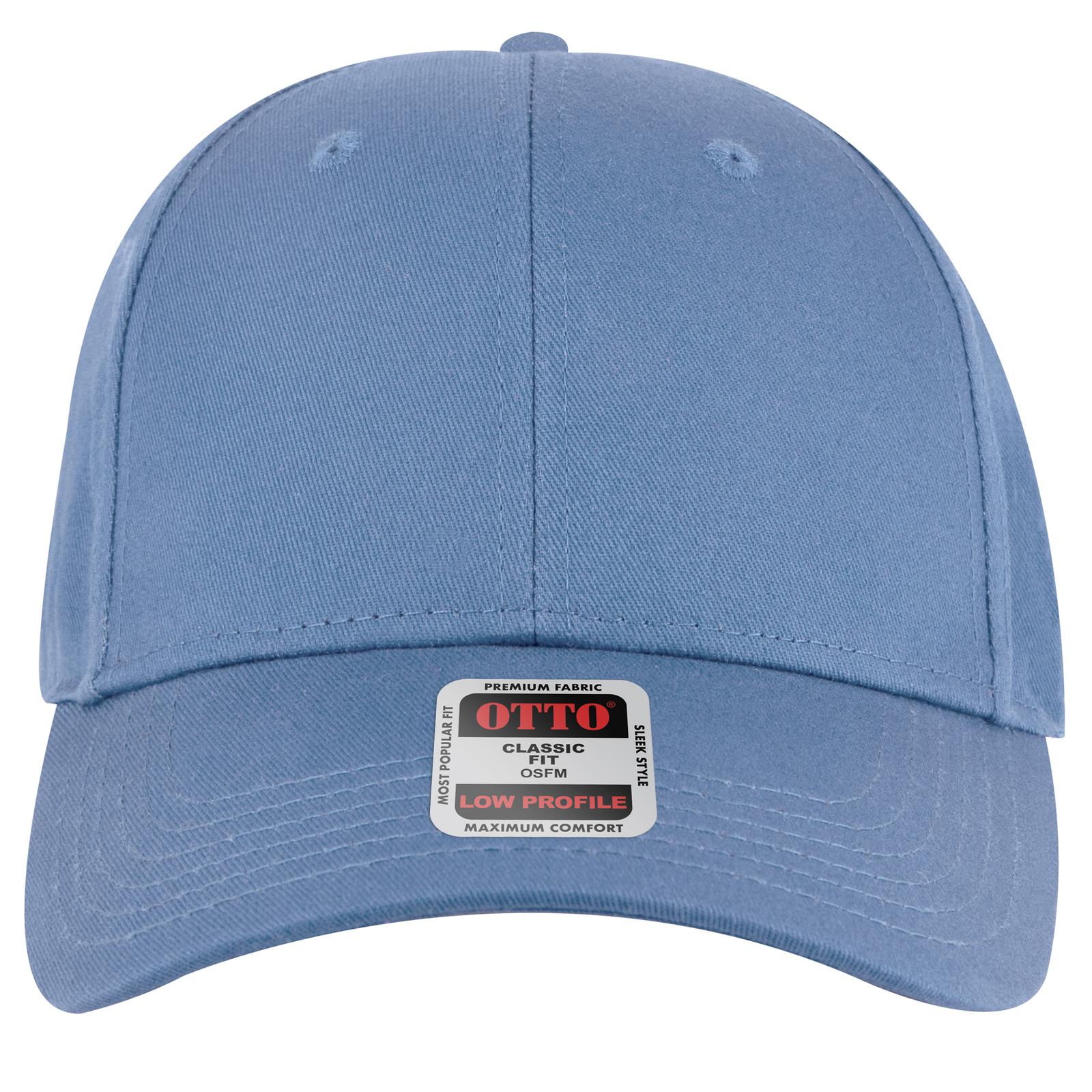 Front View of 008 - Col. Blue OTTO CAP 6 Panel Low Profile Baseball Cap