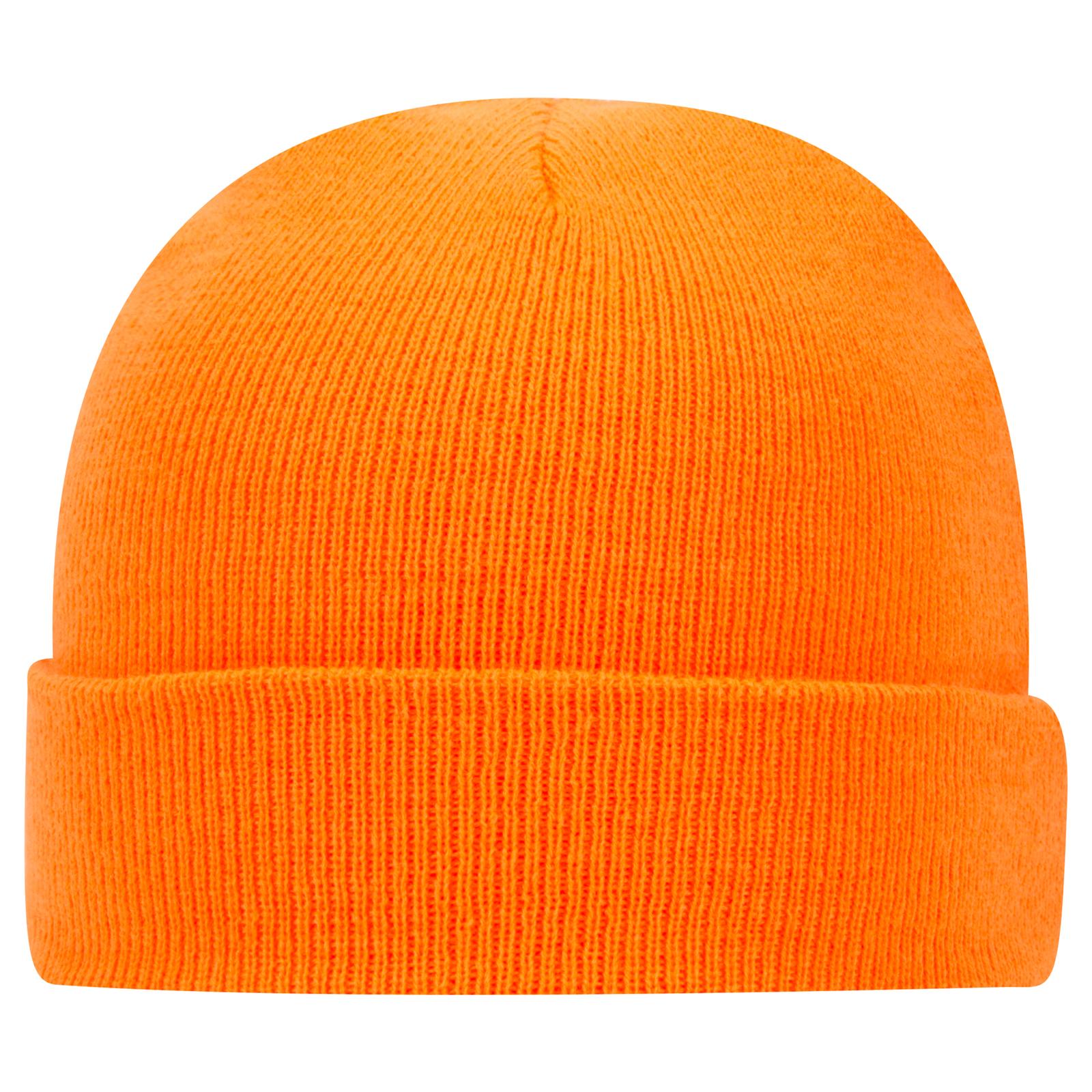 Front View of 009 - N. Orange OTTO CAP 12" Classic Knit Beanie w/ Cuff