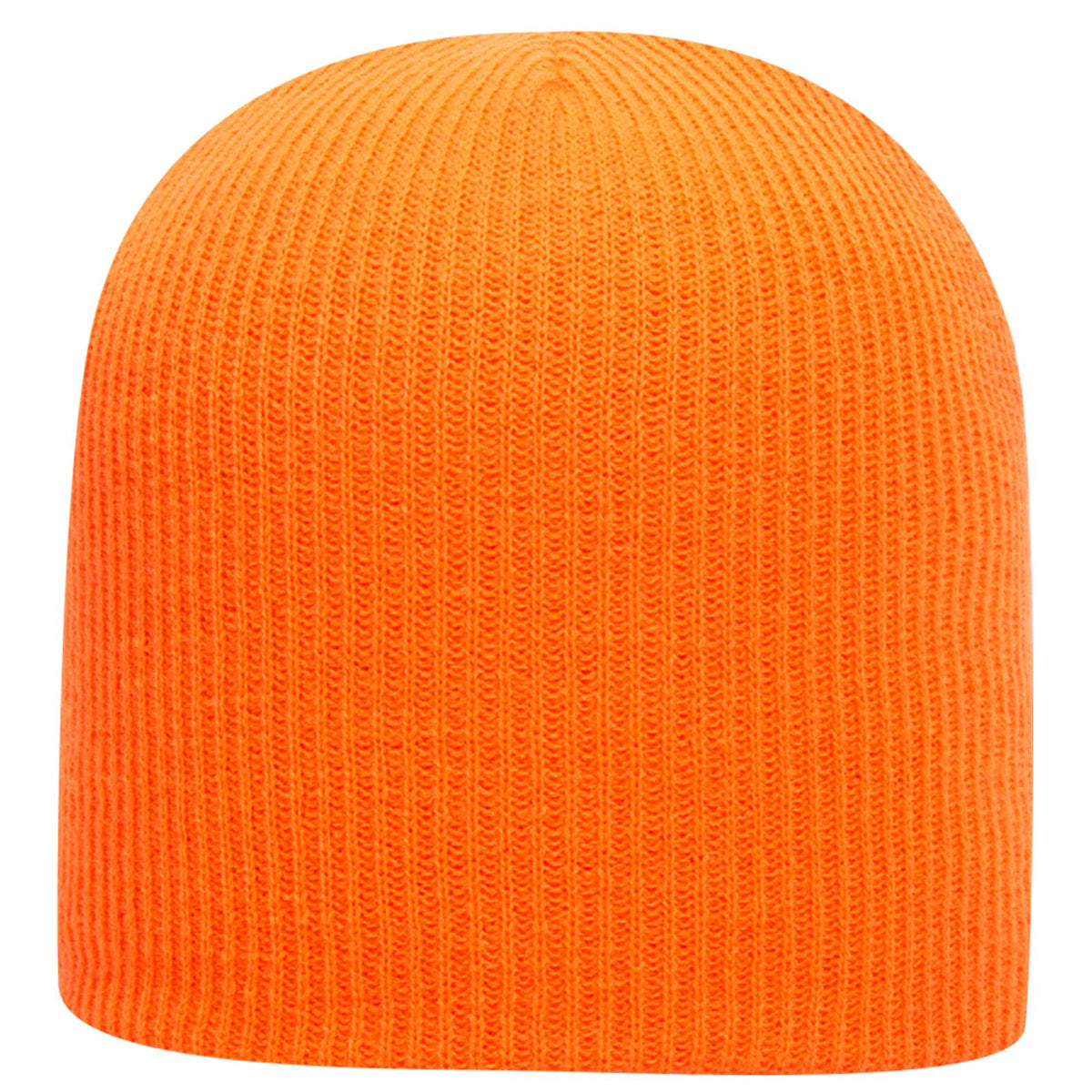 Front View of 009 - N. Orange OTTO CAP 9 1/2" Premium Rib Knit Beanie
