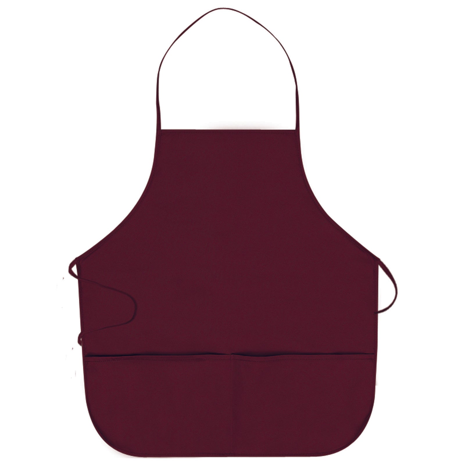 Front View of 010 - Maroon OTTO 2 Pocket Medium Bib Apron