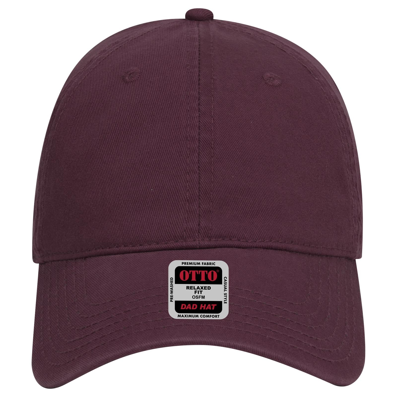 Right View of 010 - Maroon OTTO CAP 6 Panel Low Profile Dad Hat