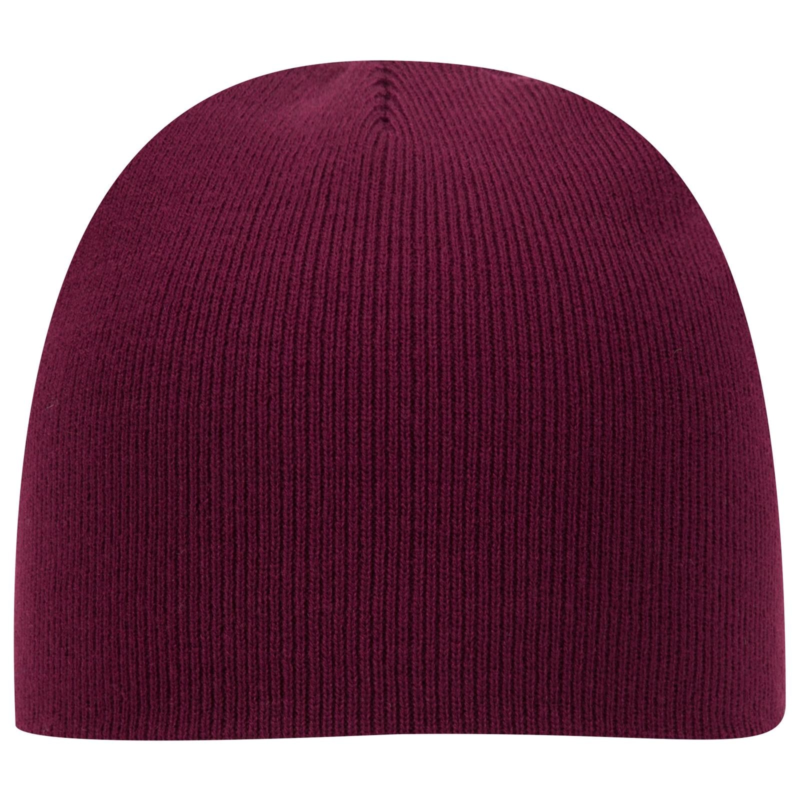 Front View of 010 - Maroon OTTO CAP 8" Classic Knit Beanie