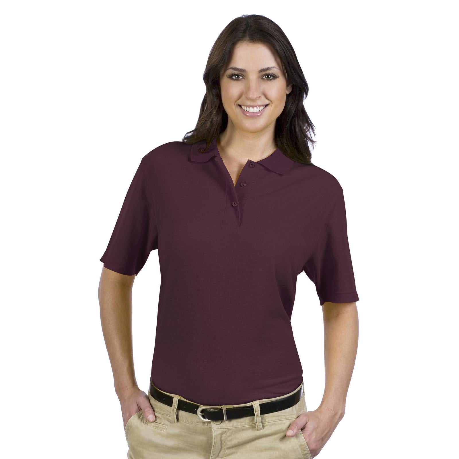 Front View of 010 - Maroon OTTO Ladies' Comfortable Sport Shirt