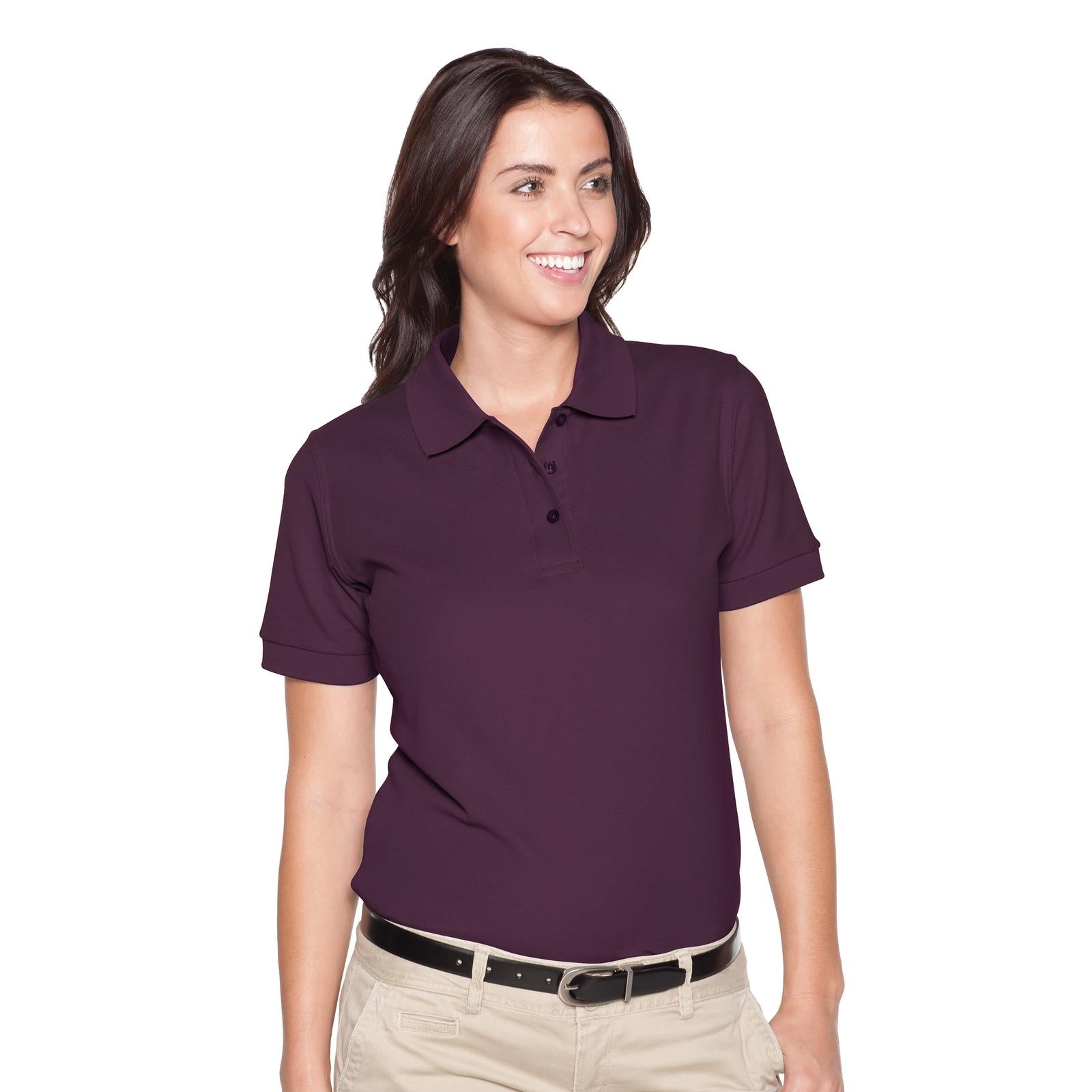 Front View of 010 - Maroon OTTO Ladies' Premium Sport Shirt