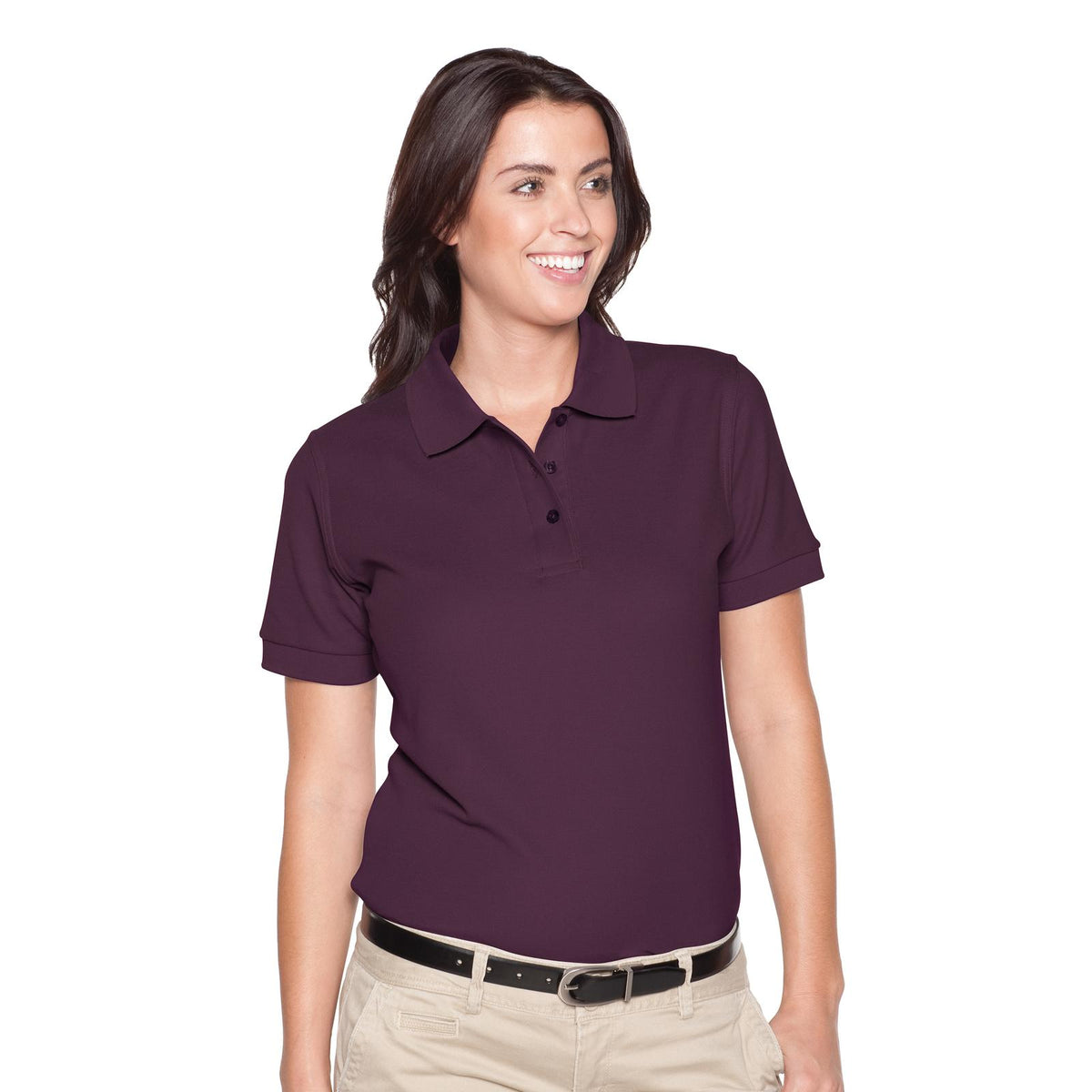 Front View of 010 - Maroon OTTO Ladies' Premium Sport Shirt