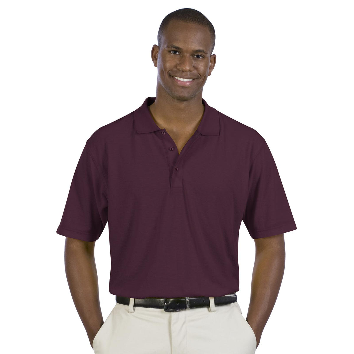Front View of 010 - Maroon OTTO Men's Comfortable Sport Shirt