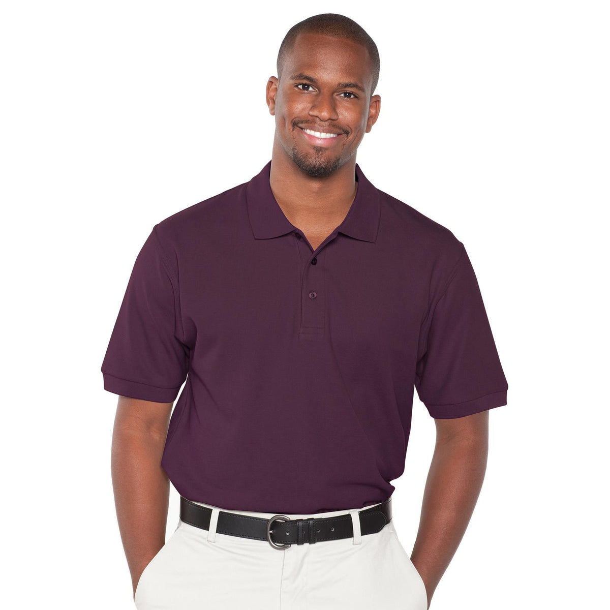 Front View of 010 - Maroon OTTO Men's Premium Sport Shirt