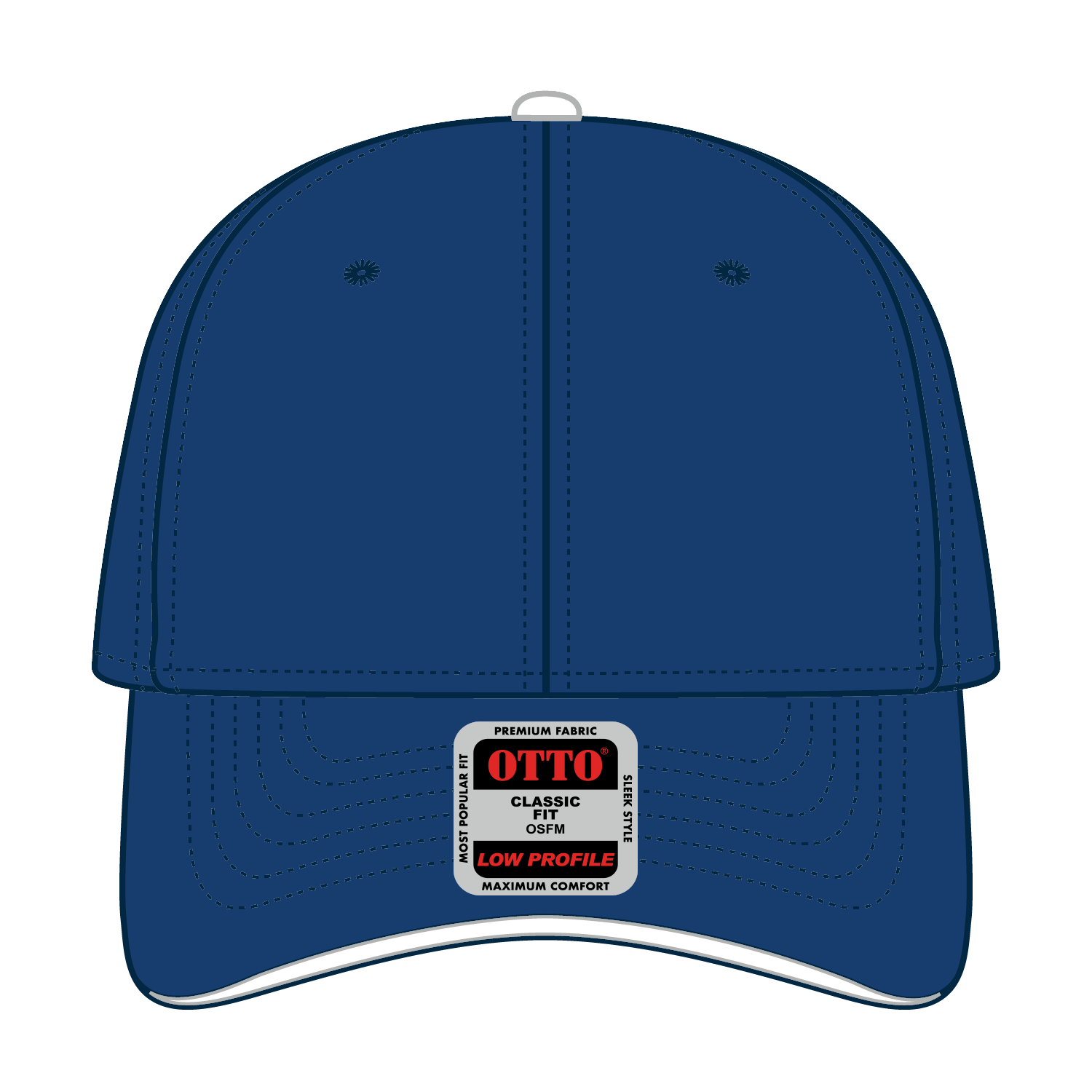 Front View of 010116 - Ryl/Ryl/Wht OTTO CAP 6 Panel Low Profile Baseball Cap