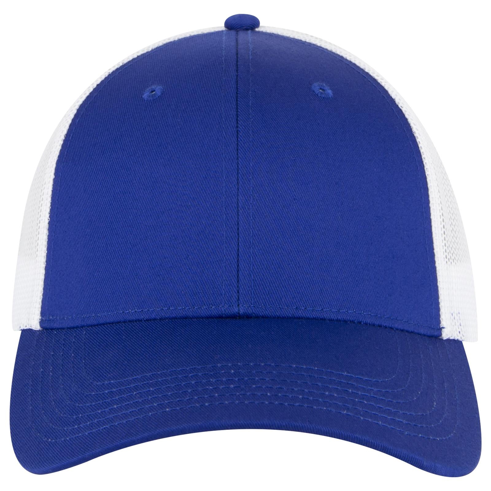 Right View of 010116 - Ryl/Ryl/Wht OTTO CAP 6 Panel Low Profile Mesh Back Trucker Hat