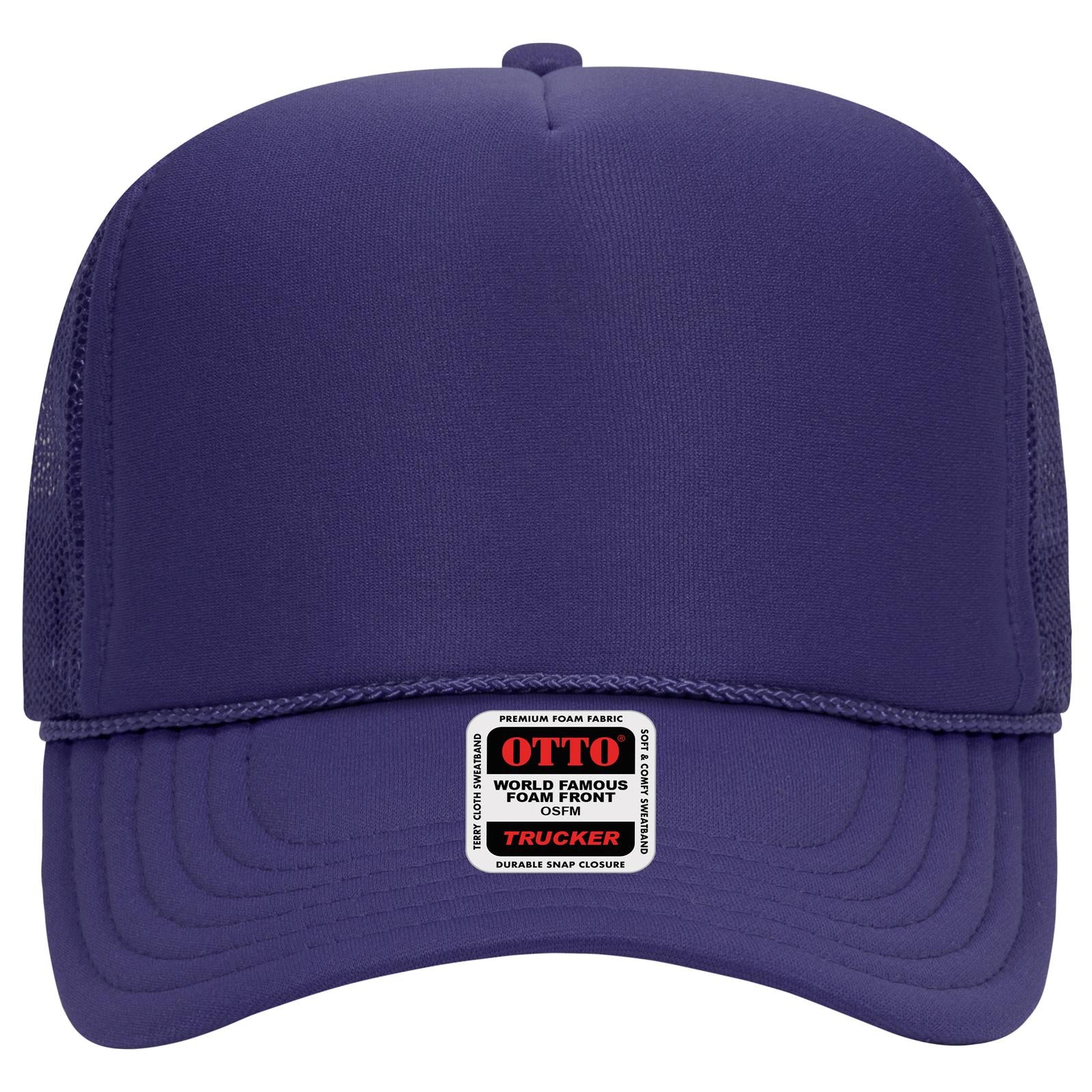 Right View of 011 - Purple OTTO CAP 5 Panel High Crown Mesh Back Trucker Hat