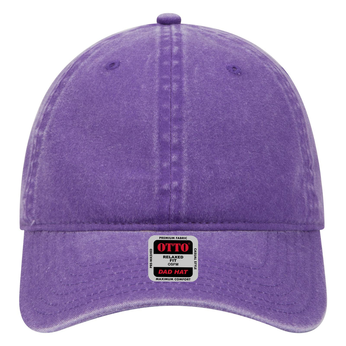 Front View of 011 - Purple OTTO CAP 6 Panel Low Profile Dad Hat
