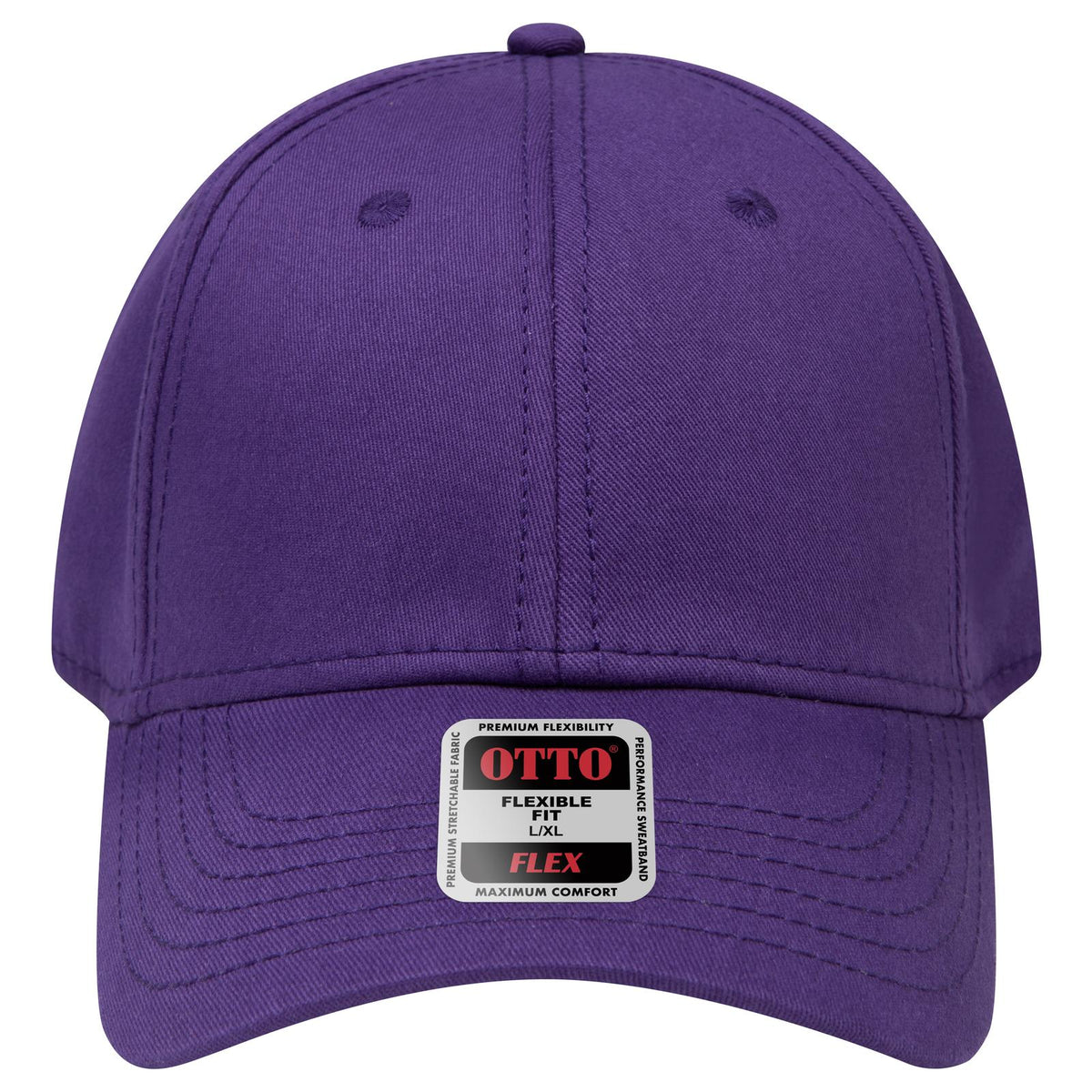Front View of 011 - Purple OTTO CAP "OTTO FLEX" Fitted 6 Panel Low Profile Baseball Cap