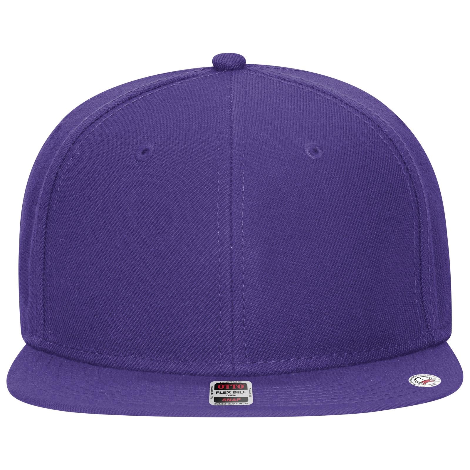 Front View of 011 - Purple OTTO CAP "OTTO SNAP" 6 Panel Pro Style Snapback Hat
