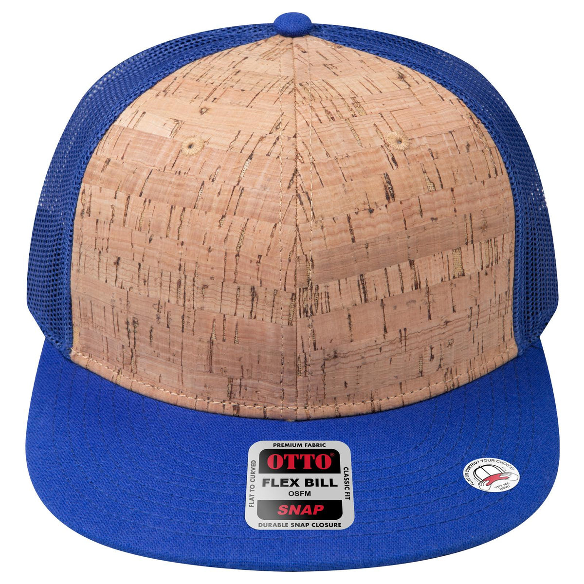 Front View of 0111201 - Ryl/Crk/Ryl OTTO CAP "OTTO SNAP" 6 Panel Pro Style Mesh Back Trucker Snapback Hat