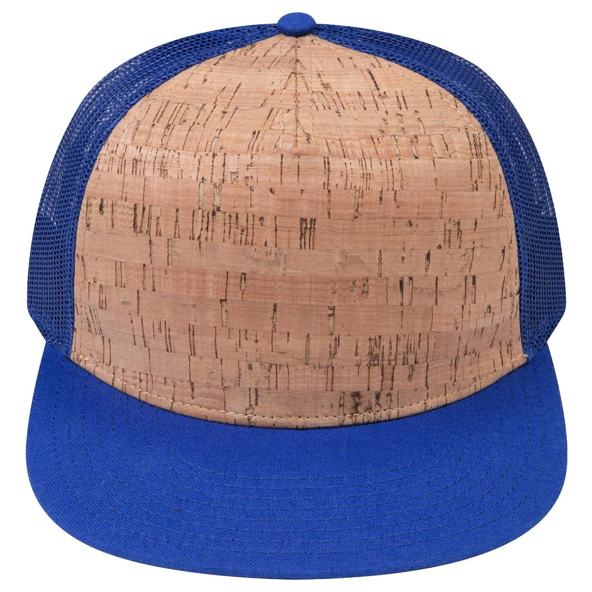 Front View of 0111201B - Ryl/Crk/Ryl OTTO CAP "OTTO SNAP" 5 Panel Pro Style Mesh Back Trucker Snapback Hat