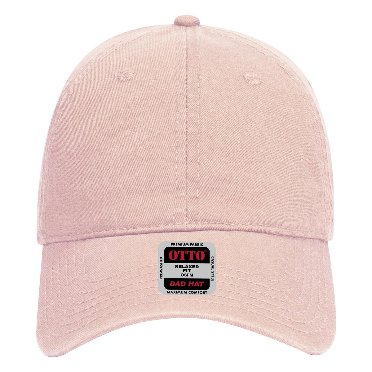 Front View of 012 - Soft Pink OTTO CAP 6 Panel Low Profile Dad Hat