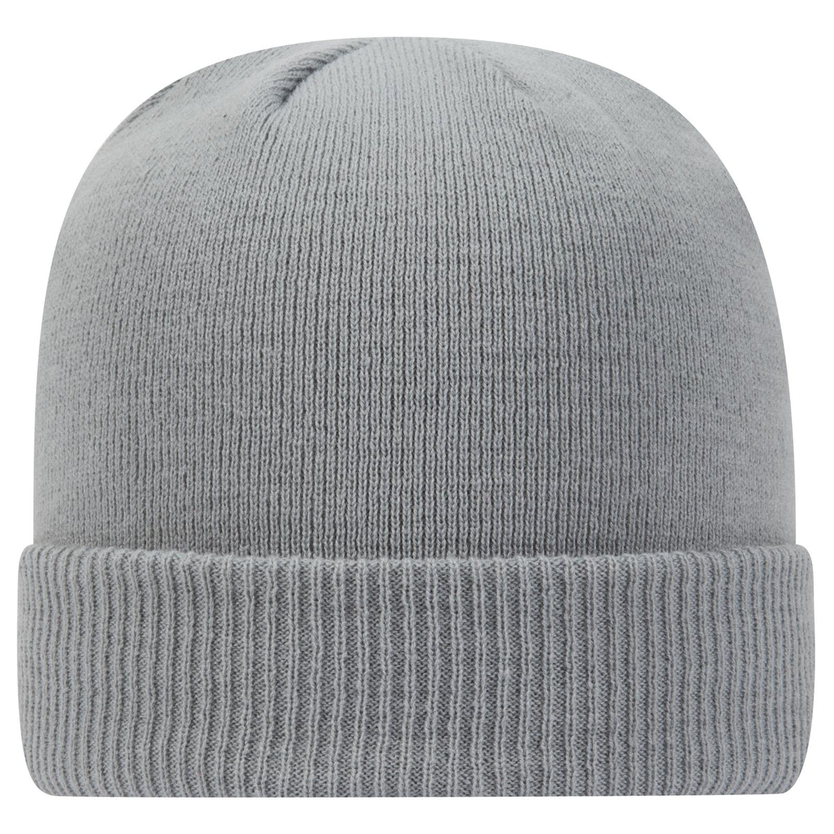 Front View of 014 - Gray OTTO CAP 12" Classic Knit Beanie w/ Rib Knit Cuff